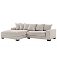 thumbnail image 4 of Miekor Furniture Luxe Oversized Two-Piece Left Facing Sectional Couches for Living Room, 102.4-Inch L Shaped Sofa with Chaise, Upholstered with Corduroy Fabric, Ivory 61993, 4 of 8
