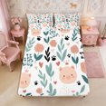 thumbnail image 4 of Manfei Cute Pig Queen Sheets 4 Pieces,Cartoon Flowers Queen Sheet Sets,1 Flat Sheet,1 Fitted Sheet and 2 Pillowcases, 4 of 6