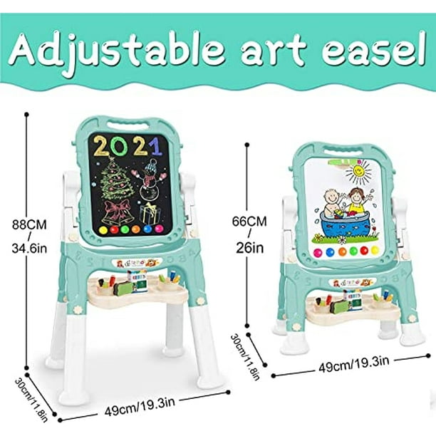 Caballete Mojitodon para niños, caballete giratorio de doble cara para niños, caballete de Mojitodon Mojitodon