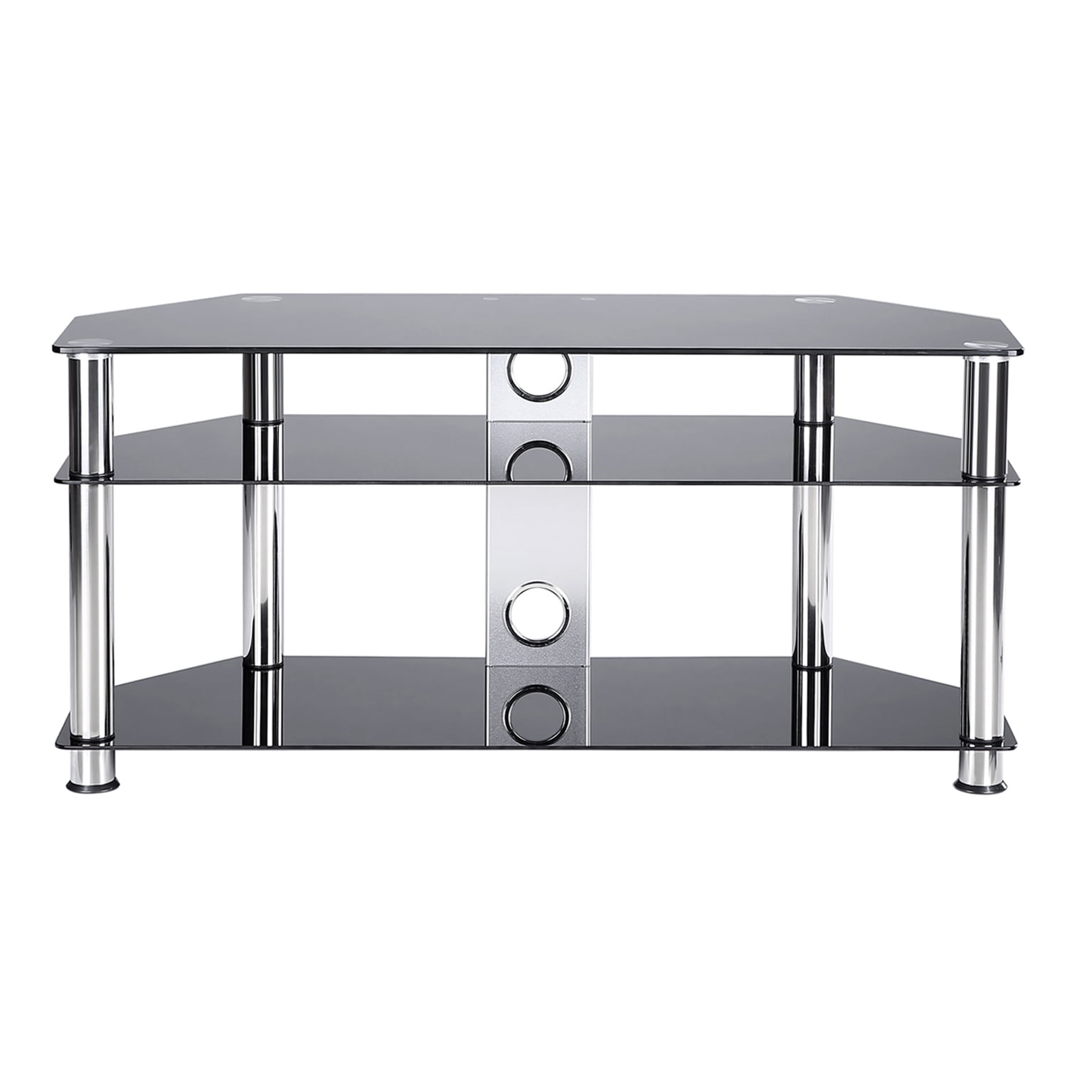 Rfiver Black Tempered Glass Corner Tv Stand For Up To 50 Inch Lcd Rfiver Black Tempered Glass Corner Tv Stand For Up To 50 Inch Lcd Led Oled Flat Or Curved Screen Ts2002 Com