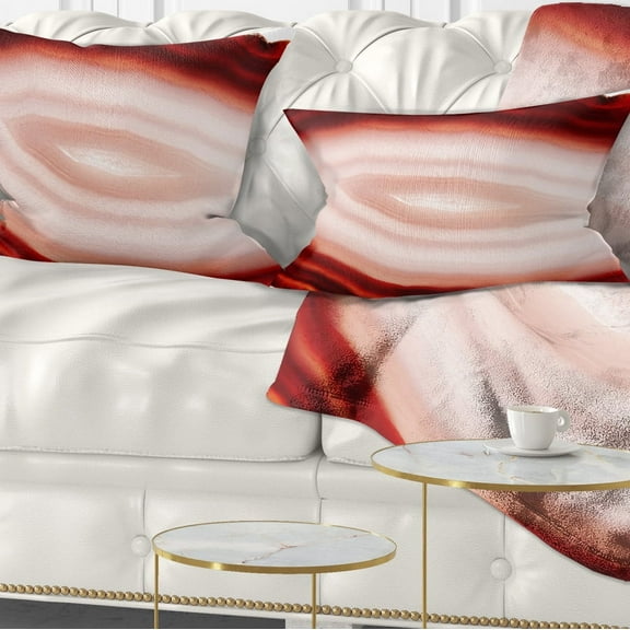 Designart Agate with Chalcedony Geological Crystal - Abstract Throw Pillow - 12x20