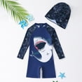 thumbnail image 2 of Baby Swimsuit Boy Boys' Swimwear1 Piece Zipper Bathing Suit Toddler Sun Rash Guard Short Sleeve Dinosaur Surfing Suit Upf 50+ Toddler Swimsuit Dark Blue 5 Years-6 Years, 2 of 7