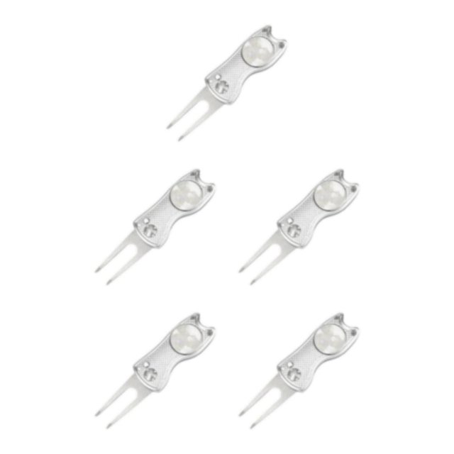 relayinert Terrain de Golf Réparation Balle Marqueur Rainure Efficace et Durable Argent 12x3x1.5cm 5Set