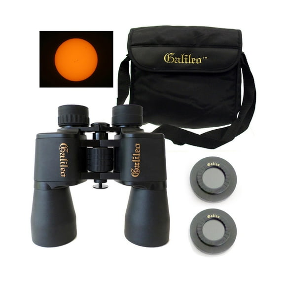 Galileo 16 x 50mm Binocular Kit with Solar Filter Caps and Shoulder Case.