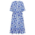 thumbnail image 5 of Edvintorg Womens Dresses Summer Casual Round Neck Short Sleeve Folding Floral Dress with Pocket Vacation Dresses for Women 2025, 5 of 5