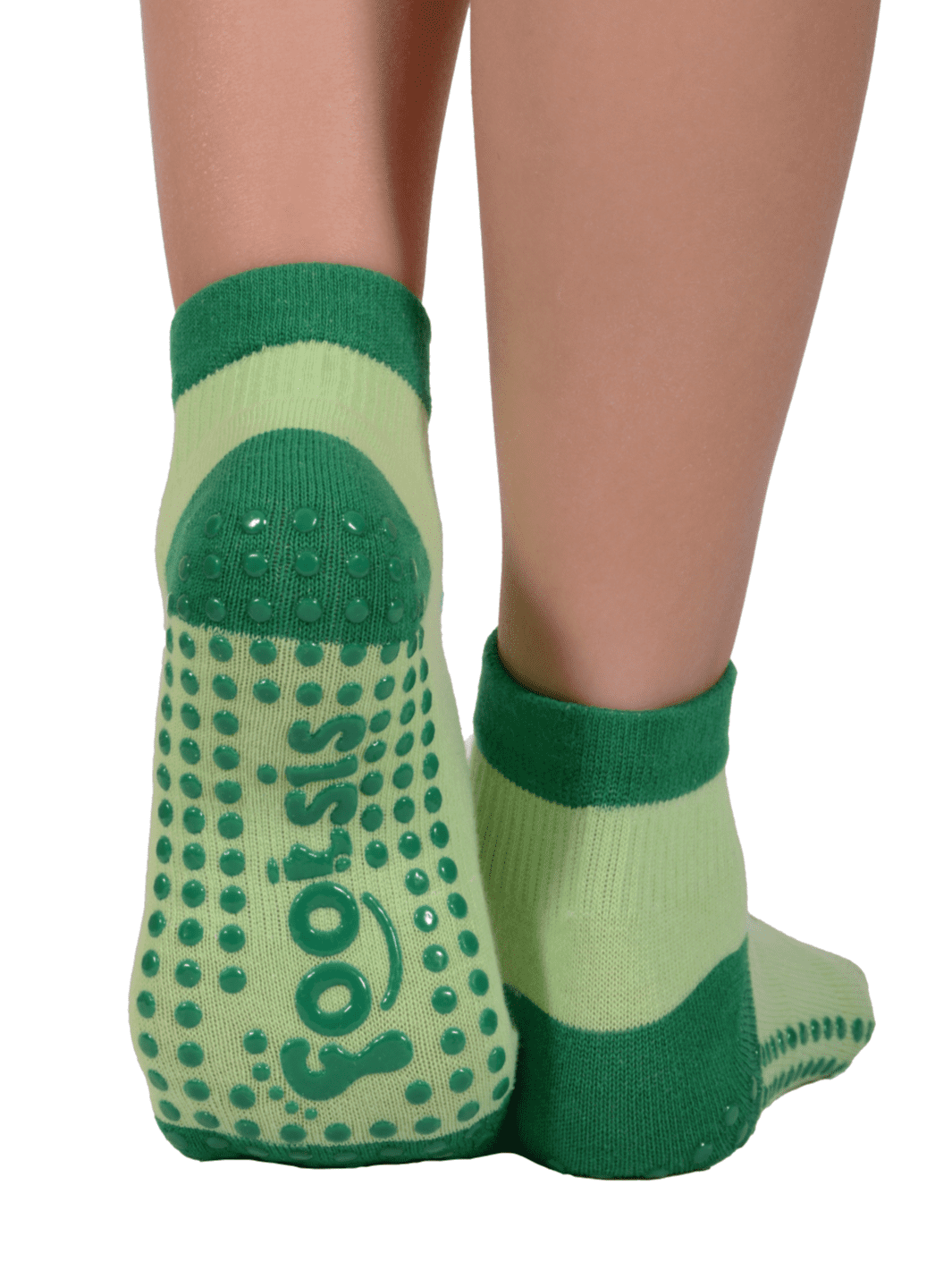 Footsis Non Slip Grip Socks for Yoga, Pilates, Barre, Home, Hospital ,Mommy  and Me classes Dinosaur 