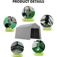 thumbnail image 7 of WildBreak Carport Storage Shed, 10 x 7 feet, with Roll-up Zipper Door, Heavy Duty, Gray, 7 of 7