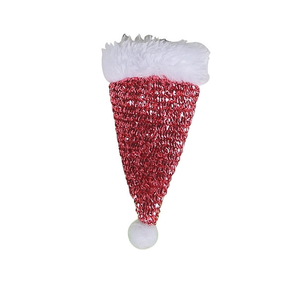 6pc Christmas Sequin Knife And Fork Set Mini Christmas Hat Knife And Fork Decoration Desktop Christmas Ornaments
