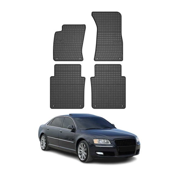 OMAC Floor Mats Liner for Audi A8 Standart 2002-2010 Black Rubber All-Weather 4x