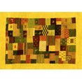 thumbnail image 1 of Ahgly Company Indoor Rectangle Abstract Yellow Contemporary Area Rugs, 3' x 5', 1 of 4