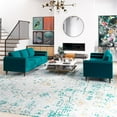 thumbnail image 2 of Fatin Mid Century Modern Furniture Style Living Room Velvet Sofa Set in Teal, 2 of 6