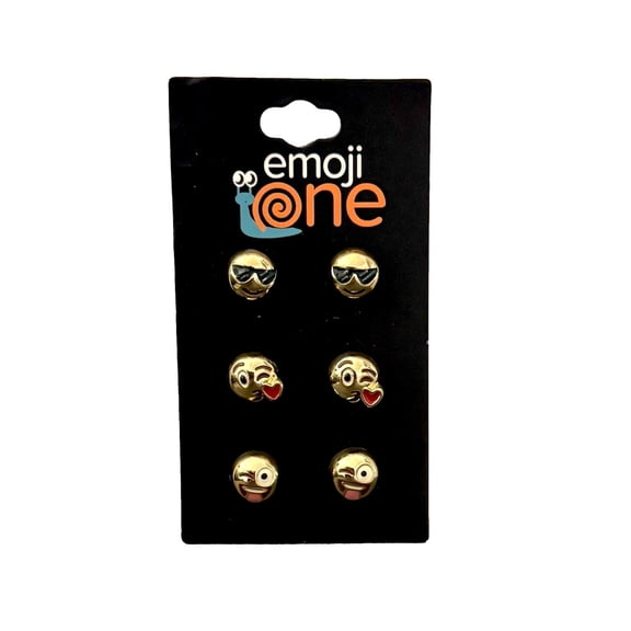 Emoji Novelty Stud Earrings Set of 3 Earrings