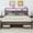 Gray, variant on King Size Bed Frame with LED Lights,Metal Platform Bed with 2-Tier Storage Headboard and Charging Station, Grey
