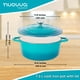thumbnail image 2 of Olla holandesa de hierro fundido con tapa – Cacerola esmaltada antiadherente apta para horno – Batería de cocina holandesa resistente – Verde azulado, 7.3 cuartos, 30 cm – de Nuovva, 2 of 5