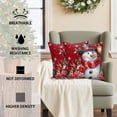 thumbnail image 3 of Outdoor Waterproof Pillow Covers Cute Snowman Retro Red Poinsettia Throw Cushion Case，Winter Snowflake Bird Pillowcase for Bed,Sofa,Couch, Patio Furniture, 18x18 in, 2Pack Decorative Pillows, 3 of 9