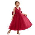thumbnail image 5 of Ticikt Girls Flower Girl Dress Tulle Lace Wedding Party Bridesmaid Birthday Pageant Formal Dresses,Color:Red,Size:5-6 Years, 5 of 9