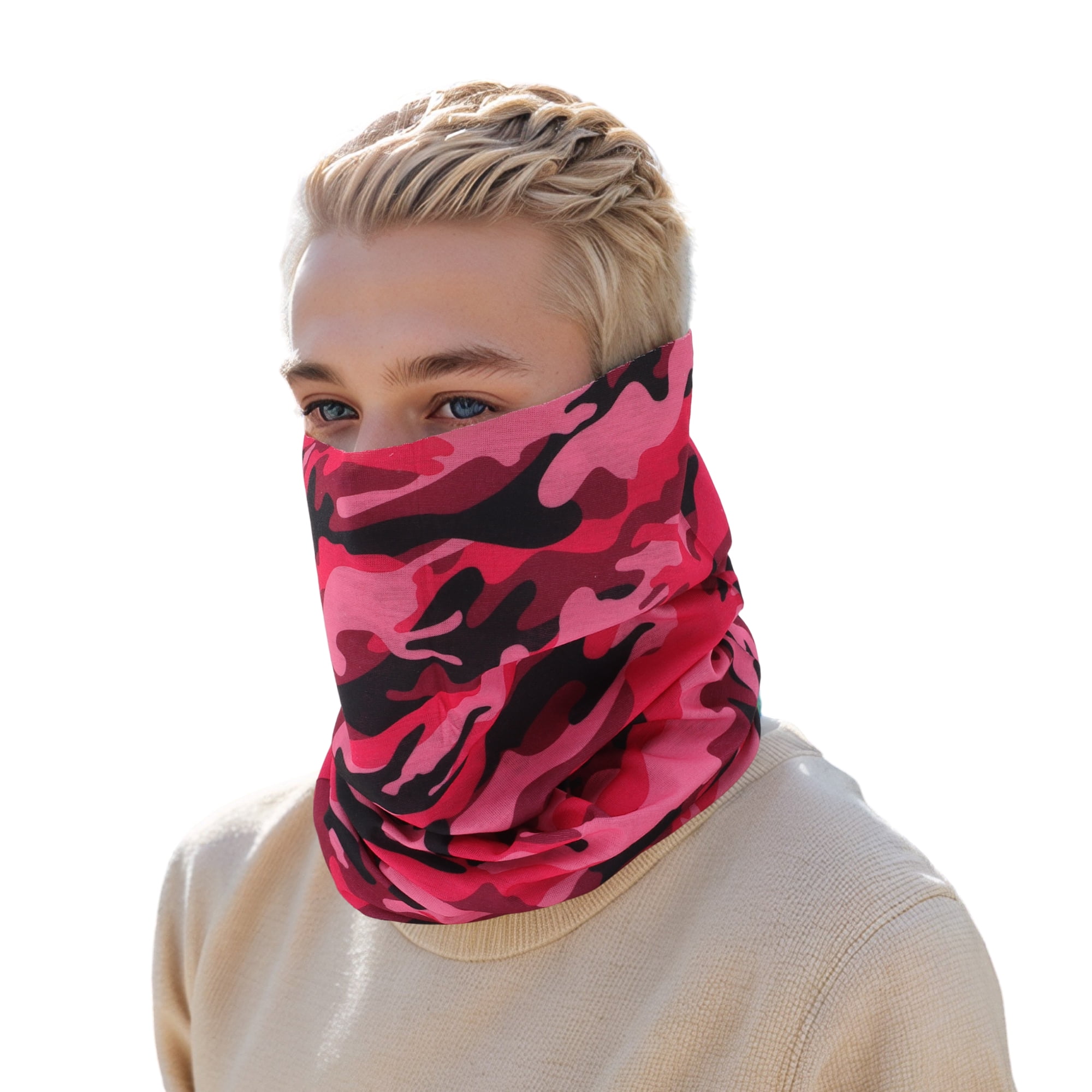 Unique Bargains Windproof Face Scarf Mask 1 Pc Black, Rose Pink