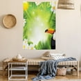 thumbnail image 2 of Tropical Animals Tapestry, Toucan Birds with Macro Exotic Plants with Fresh Colors Nature Design, Wall Hanging for Bedroom Living Room Dorm Decor, 40W X 60L Inches, Green Yellow, by Ambesonne, 2 of 5