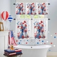thumbnail image 4 of Independence Day Kitchen Curtains Valances 3 Piece Set, Red Blue Watercolor Flora American Flag Rod Pocket Tier Curtain and Valance Drapes for Small Window 24 Inch Length for Bedroom Cafe, 4 of 9