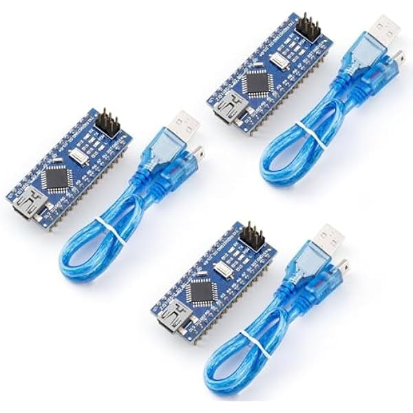 wonima11 Presoldered Nano Boards with USB Cable Compatible with Arduino IDE Microcontroller Mini Board ATmega+328P CH340 Chip