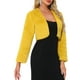 thumbnail image 4 of Bolero formal para vestido de noche de mujer, chaqueta de piel sintética L color amarillo jengibre, 4 of 6
