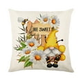 thumbnail image 2 of Spring Yellow Bumble Bee Happy Gnome Decorative Throw Pillow Cover 18x18inch Set of 4, Summer Black Buffalo Plaid Honey Themed Home Decoration, Farmhouse Cushion Case Patio Porch Outdoor Decors, 2 of 5