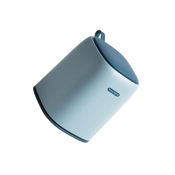 Matsuzay Silicone trash can - desktop basket bin, trash covered debris basket storage bin, makeup table mini office storage Suministros de limpieza para el hogar azul claro