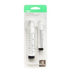 Equate Plastic Medicine Dosing Oral Syringe Set, 2 Tsp and 4 Tsp Capacity, 2 Pieces