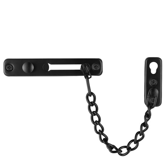 Jqk Cerradura De Cadena De Puerta Protector De Puerta De Acero Inoxidable Negro Con Resorte Cerradura De Prensa Antirrobo Negro Mate Hdc100-Pb