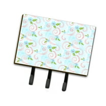 Carolines Treasures BB7482TH68 Watercolor Blue Flowers and Swirls Leash or Key Holder Triple Hook multicolor