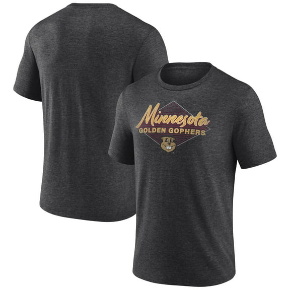 Men's Charcoal Minnesota Golden Gophers Diamond Script Tri-Blend T-Shirt