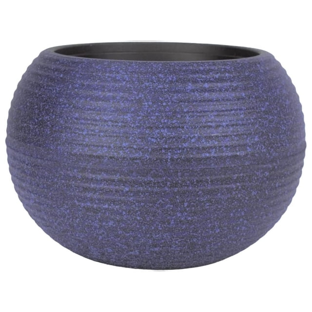 The HC Companies 12 Inch Atlas Sphere Planter, Round Plastic Plant Pot, Blue