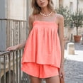 thumbnail image 4 of QGJZVUNL Lounge Sets for Women Summer Outfits 2Pcs Pajama Set Sleeveless Tank Tops and Wide Leg Shorts Size S, 4 of 7
