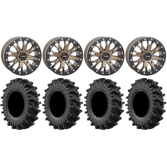 System 3 SB-4 Bronze (6 1) 14" Wheels 30" MotoSlayer Tires Sportsman RZR Ranger
