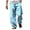 Light Blue, variant on Admvng Linen Pants Men Solid Color Elastic Waist Drawstring Breathable Loose Beach Trousers with Zipper M-3XL