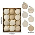 thumbnail image 3 of Virelaxpo Jute Twine Wrapped Christmas Ornaments Set of 12, Foam Ball Holiday Decor for Tree, Rustic Festive Decoration for Home, 3 of 7