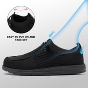 LARNMERN Steel Toe Shoes for Men Non-slip Loafer Shoe Comfortable Breathable Walking Sneakers