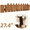 Brown, variant on 27" Wood Wall Mounted Coat Rack with 10 Flip Down Hooks, Heavy Duty Piano Coat Rack, Decorative Wall Hook Rack for Entryway, Bedroom, Kitchen