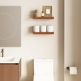 thumbnail image 3 of Ballucci 16" Floating Shelves for Wall, 3-Pack with Invisible Brackets, 6" Deep, Rustic Brown, 3 of 7