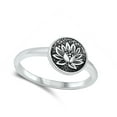 thumbnail image 4 of Lotus Bloom Peace Flower Ring .925 Sterling Silver Band Jewelry Female Male Unisex Size 10, 4 of 4