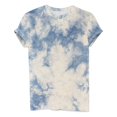 thumbnail image 4 of CHOK Hauts d'Été pour Femmes, T-Shirt Imprimé Teinture sur Nœuds à Col Rond et Manches Courtes, Tunique Décontractée pour Vacances, 4 of 5