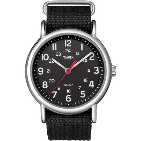 Timex Men's T2N647 Weekender Black Slip-Thru Nylon Strap Watch