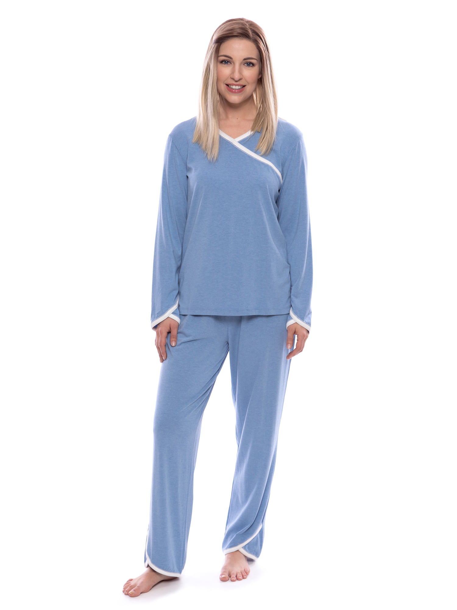 Women's Faux-Wrap Pajama Set - Luxury Sleepwear for Her by Texere ...