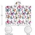 thumbnail image 3 of Wearable Blanket,Colorful Butterfly Pattern Hooded Wearable Flannel Blanket for Adults & Teens,Winter Poncho Shawl Wrap Cape Cozy Anti-Pill,50"x60", 3 of 5