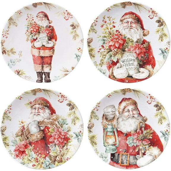 Certified International Christmas Story 9" Salad/Dessert Plates, Set of 4, Multicolored