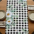 thumbnail image 5 of Table Runners 90 Inches Long Dress Scarves, Spring Floral Farmhouse Coffee/Dining/Kitchen Table Runner for Living Room, Daisy Eucalyptus Leaves Black White Plaid 13x90 Inch, 5 of 9