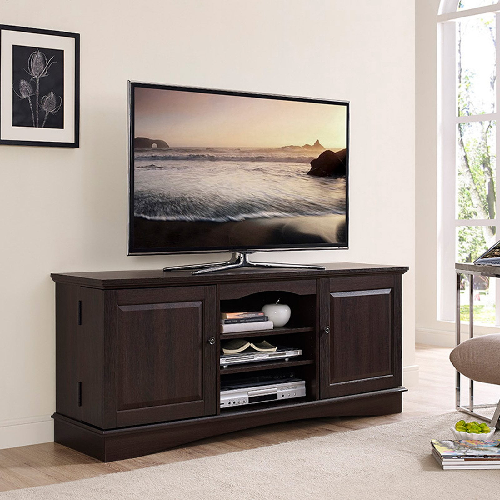 Walker edison sale espresso tv stand
