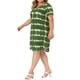 thumbnail image 4 of VESTIDO DE TALLA GRANDE GRACE & GRANDEUR Vestido de Mujer con Rayas Tie Dye Escote en V Manga Corta Casual de Verano Midi T-shirt 1X Verde, 4 of 6