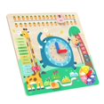 thumbnail image 1 of Juguete de madera con reloj calendario, juguete Montessori, juguete de aprendizaje de tiempo con calendario portátil divertido, material didáctico, 1 of 9