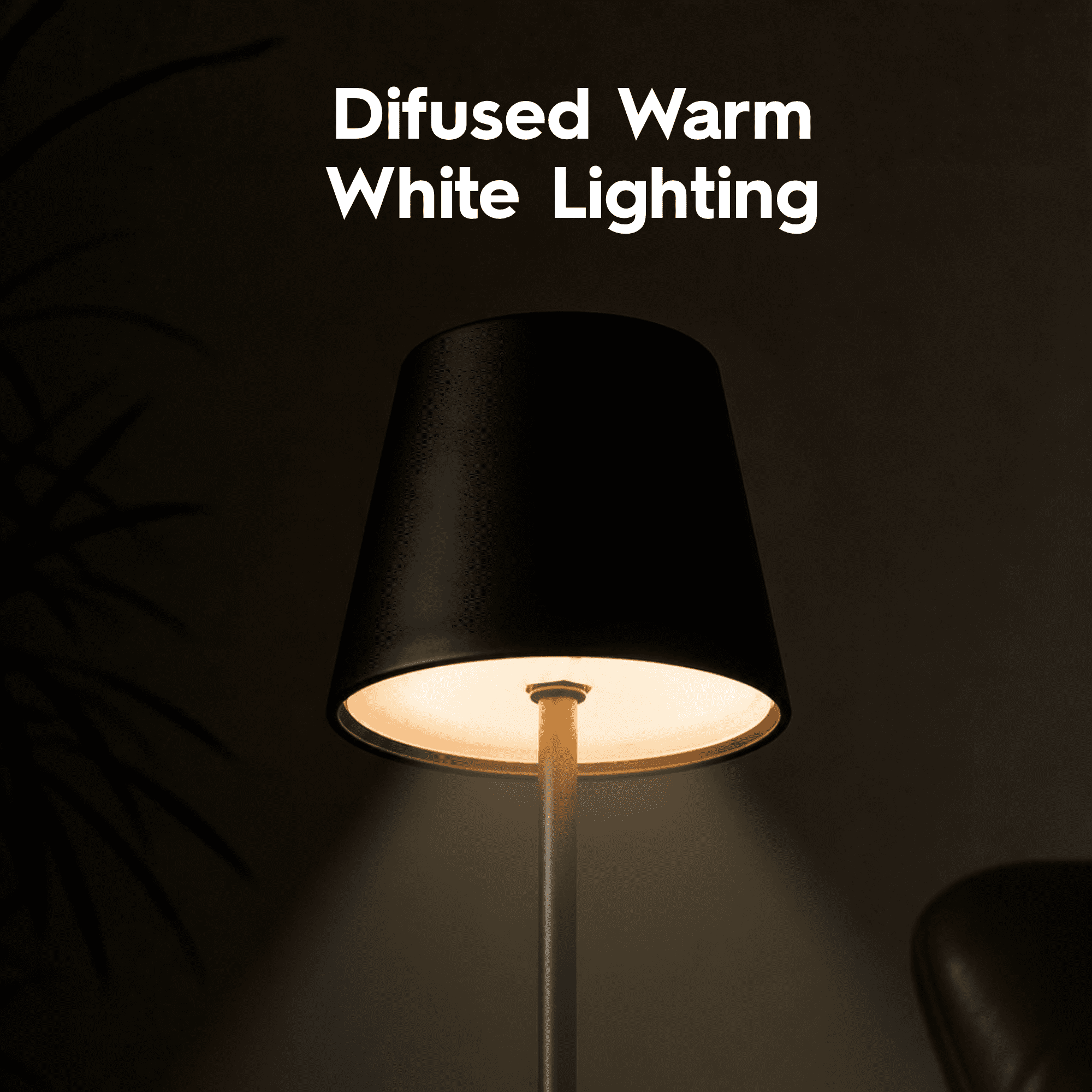 Better Homes & Gardens 14 Inch Rechargeable Color-Changing Table Lamp, Black, Indoor/Outdoor, Indoor-Only Charging Base